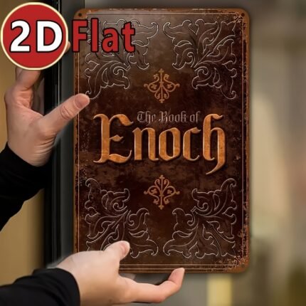 1pc Enoch Vintage Iron Wall Art - Durable Waterproof & Dustproof Metal Poster with Intricate Scrollwork & "The Book of Enoch" Design - Retro Home Bar Cafe Decor - Unique Christmas Gift Idea