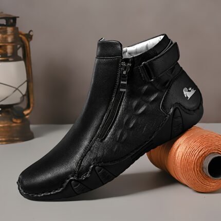 Men's Trendy Plus Size Fashionable Outdoor Shoes, Anti-slip Warm Comfortable Shoes Casual Business Driving Shoes