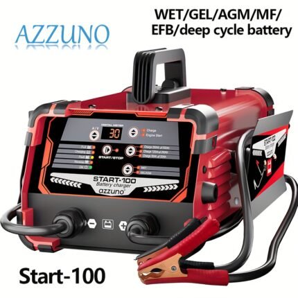 Professional 30-Amp Battery Charger, 12V And 24V Automotive Charger, 130 Cranking Amps, Trickle Charger Smart Battery Maintainer, Ideal for Motorcycle Cars Trucks Marine Batteries And More (Batteries Not Included, Use with AC Power)