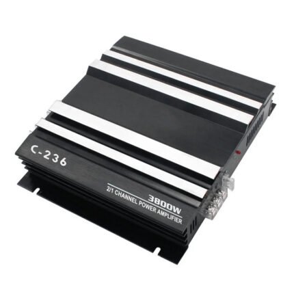 3800W High Power 2-Channel Car Amplifier 12V Stereo Audio System with 12V DC Power Input, Overheat & Short Circuit Protection, Compact Metal Chassis & Cooling System, RCA Input/Output, Speaker Terminals - Compatible with MP3 Players (Batteries Not Included) - Ideal for Car Audio Modification, Home Theater, Parties - Heavy Duty Car Sound Amplifier, Amplifier for Car, Car Stereo Amplifier, Amplifiers for Sound System, Small Amplifier for Car, Car Audio Amplifier