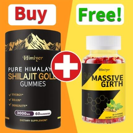 Buy SHilajit And Get MASSIVE GIRTH Gummies for Free - Special Gummies for Men, Natural Ingredients Awaken Your Vitality, Strength And Endurance + Contains Ashwagandha for Men, Energy Herbal Gummies for Men - Blue Chew for Men