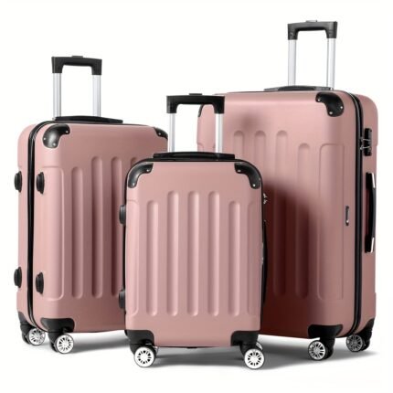 3pcs Luggage with Corner Protectors, 20/24/28-Inch, Durable Hard Shell, 360 Spinner Wheels, with TSA Lock, Multifunctional Large Capacity, Lightweight Travel Suitcase, Big Luggage for Travel, Lightweight Carry On Luggage, Suitcase Cover Protector, Aluminum Luggage, Travel Luggage with Wheels, Checked Baggage, Vacation Essentials, Stylish Travel Gear, Modern Luggage, Smoothrolling Wheels, Lightweight Construction, Multifunctional Suitcase, Business Trips, Weekend Getaways