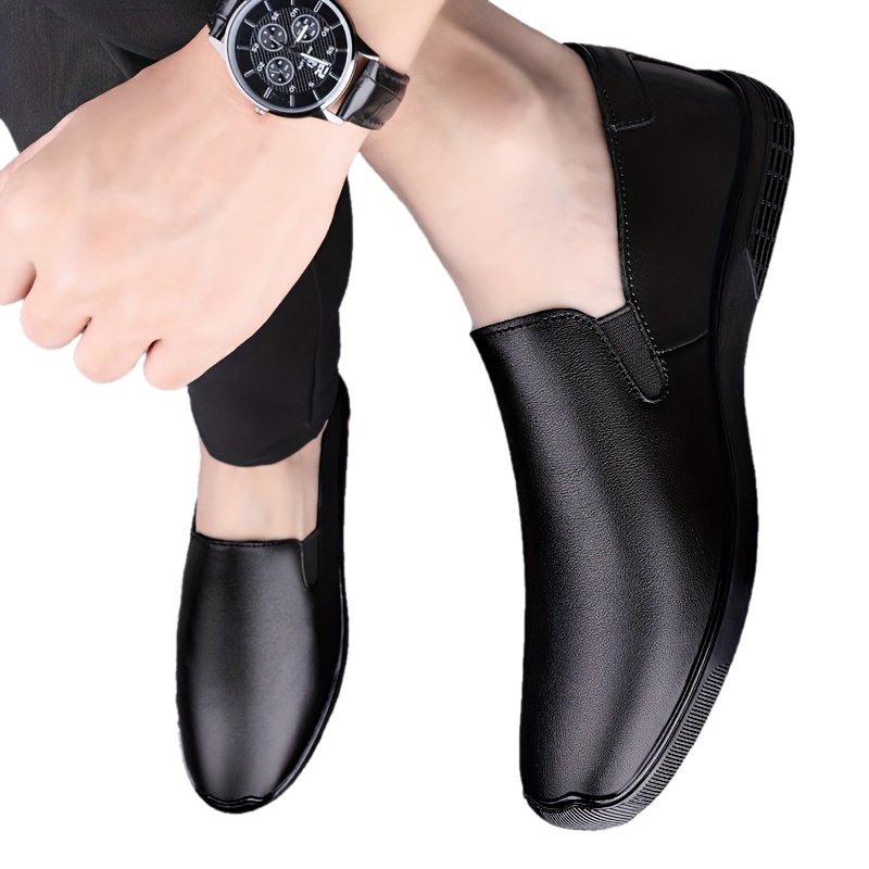 078cdec504d6ae34da217766fdf54d14_9J5O60Z49FyIR.jpg Men's Slip-On Loafers - Black Business Casual Shoes with Non-Slip Rubber Sole, Round Toe Design for Casual Attire, Business Casual Footwear | Minimalist Slipon Loafers | Shoes, Dressy Shoes - Image 1