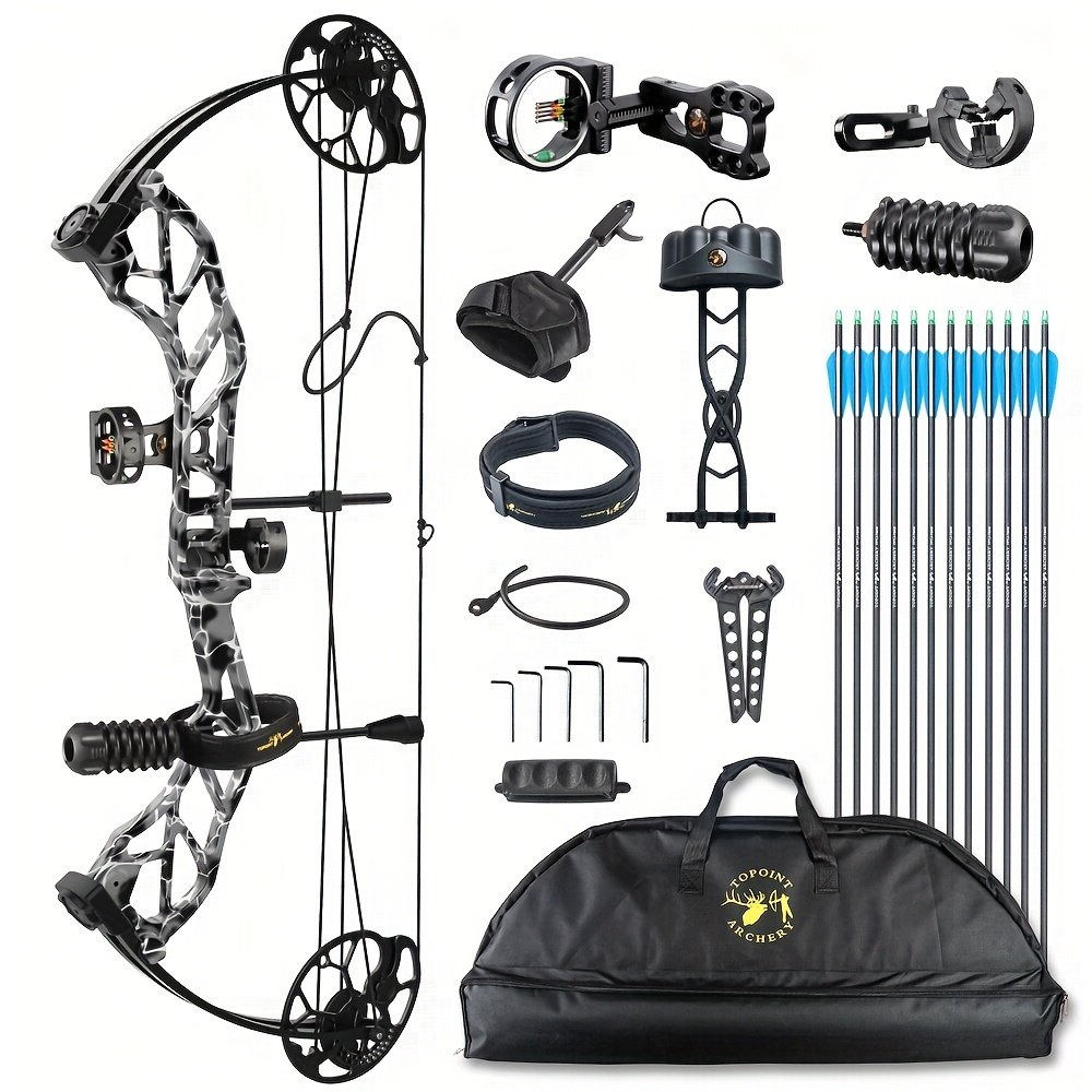 08995d48-05b7-4b21-8db1-b7f1f82870b8-1.jpg GRwolf Compound Bow Package for Adults And Teens, Hunting Bow Archery Set with Accessory, 19-31" Draw Length, 19-70 Lbs Draw Weight, Up to IBO 320 Fps, No Bow Press Needed - Image 1