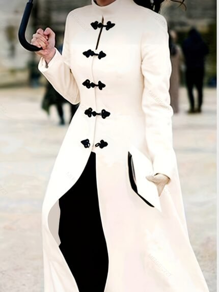 Long Elegant Polyester Crew Neck Peplum Dress for Women, Solid Color, Woven, for Spring/Fall