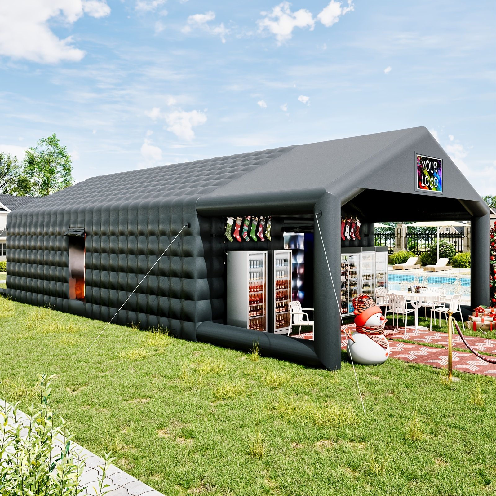 0a5de4b1-c3f7-4b97-8884-6e7594349818.jpg Jocisland Large Inflatable Nightclub Tent In Black With 2 Side Doors And Logo Space, Event House For Adults, Perfect For Weddings, Birthday Parties, And Backyard Celebrations - Image 1