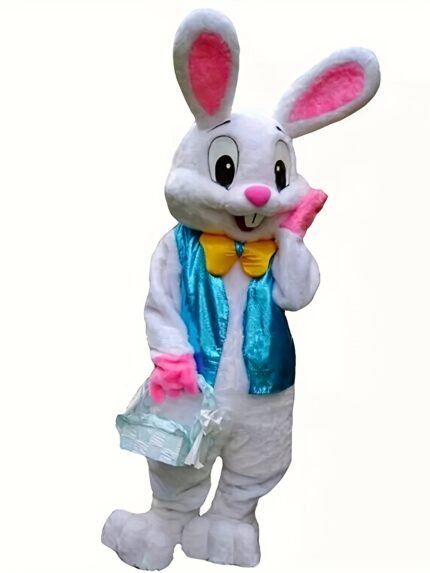 Adult Easter Bunny Costume - Cute Cartoon Style Plush Rabbit Mascot for Halloween And Festivals, Non-Stretch Polyester Fabric, Ideal for Parties And Promotions - Perfect Easter Gift