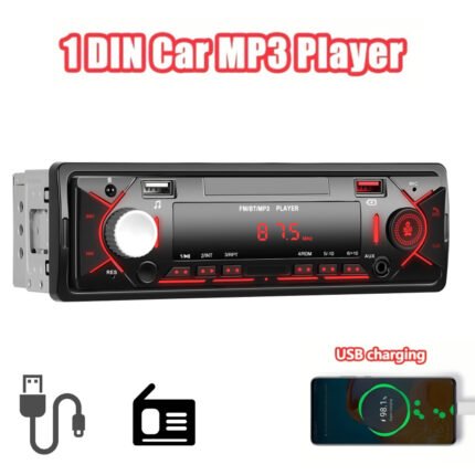 1DIN In-Dash Car Radios Car Stereo (with remote control) Digital Audio Music 12V Car Player FM Radio Car MP3 Player Support USB Charging/ SD/ AUX-IN with 32GB TF Card (optional)