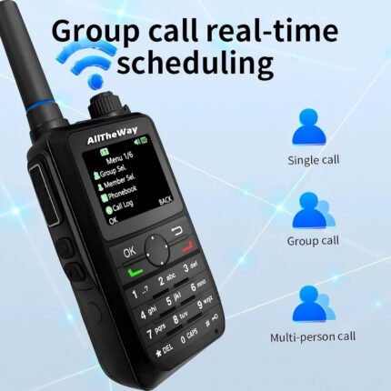 Global Walkie Talkie, PTT Two-Way Radio, 4G PoC Radio Communication, Global Long Range Portable Radio with SIM Card, 168 Hours Battery Life, Rechargeable, 1 Year Free Data, for Families and Work Groups (4 Pack)