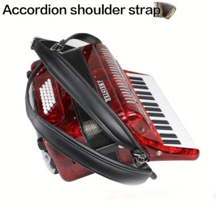 J.M.ISTER Genuine Leather Accordion Shoulder Strap, Adjustable Thickened Strap for 60/96/120 Bass, Handcrafted from Genuine Leather with Metal Eyelet and Rivet Reinforcement, Black, Adjustable Shoulder Strap|Genuine Leather Strap|Durable Leather Stra