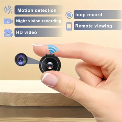 Mini Wireless Security Camera 2K (1440P HD) Indoor, with Night Vision, Motion Detection Alerts, Loop Recording, Magnetic Mount, USB-Powered, App Control via Smartphone, for Home, Baby, Pet, Office Monitoring - Compact Nanny Cam, Baby Monitor, Portable Design, Highquality Video, Pet Owners