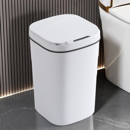 14L/ 18L Sensor Wastebasket-Battery model. Paper Basket. One operation mode, quiet, smart home, beautiful, airtight. Suitable for kitchen, living room, office, bedroom, bathroom, white color