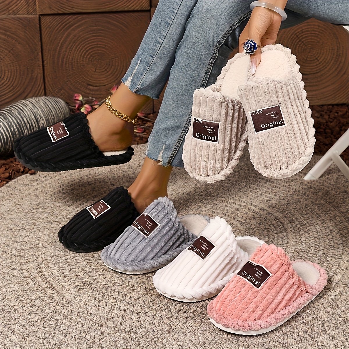 0dd95b5e-6538-4384-ae88-61c6b3ea5856.jpg Women'S Cozy Slip-On Slippers - Soft Fleece Lined, EVA Sole, All-Season Comfort, Classic Design, Perfect for Home & Casual Wear, Available in 5 Colors, Ideal Gift, Casual Footwear | Classic Slipon | EVA Sole Slippers, Slipper For Women, Indoor Slipper - Image 1