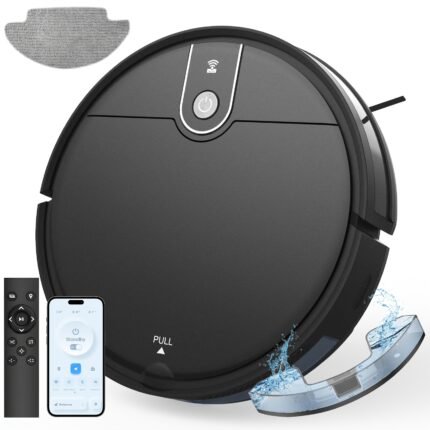 Mamnv BR151 Robot Vacuum Cleaner Auto Charging 1400Pa Suction Power App Control With Water Tank Dust Box Wet Suction Mopping Electric Sweeper For Smart Home Cleaning.