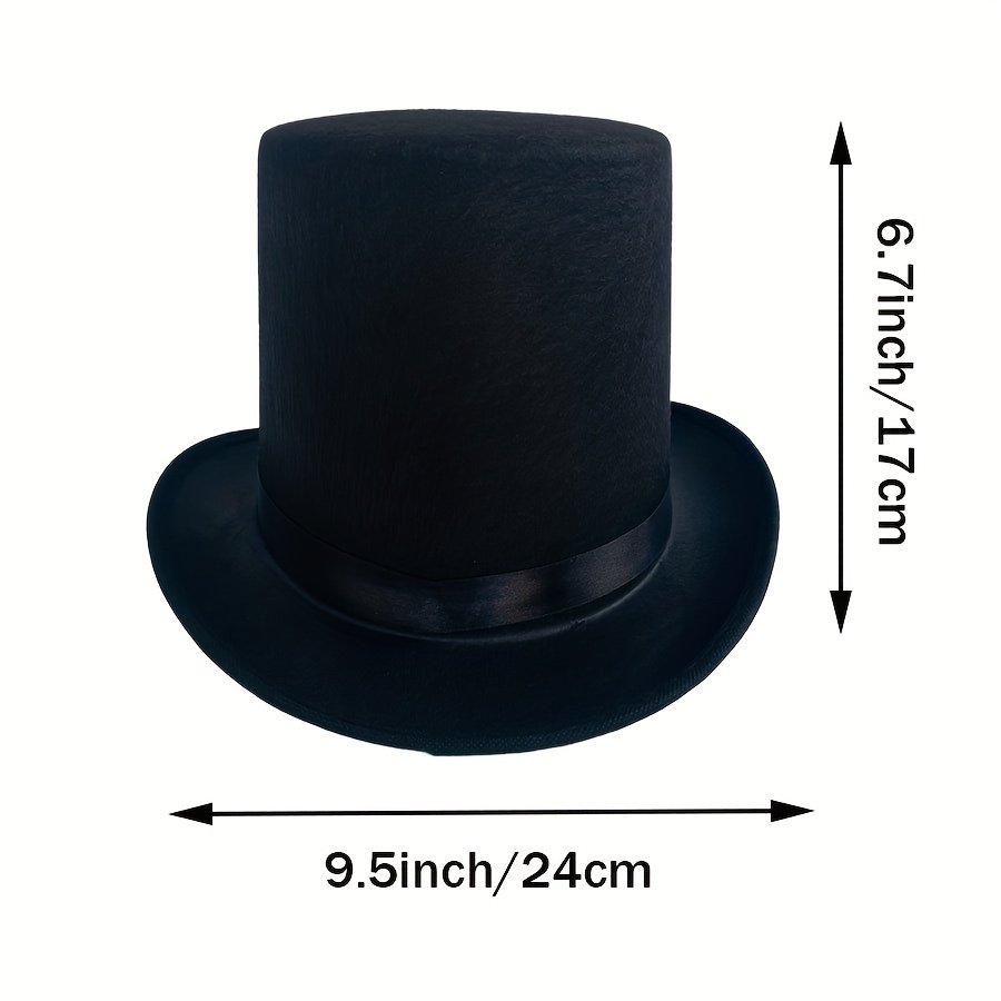 0ea9188d-25e8-49b6-b3f7-e5d6d9809a43.jpg Steampunk Party Hat, Polyester and Stretch Fabric Tall Hat with Red Rose, Dry Clean Only - Elegant Victorian Accessory for Costumes and Theme Parties!, Festive Headwear | Victorian Style Hat | Durable Headwear, Halloween Costume Accessory - Image 1