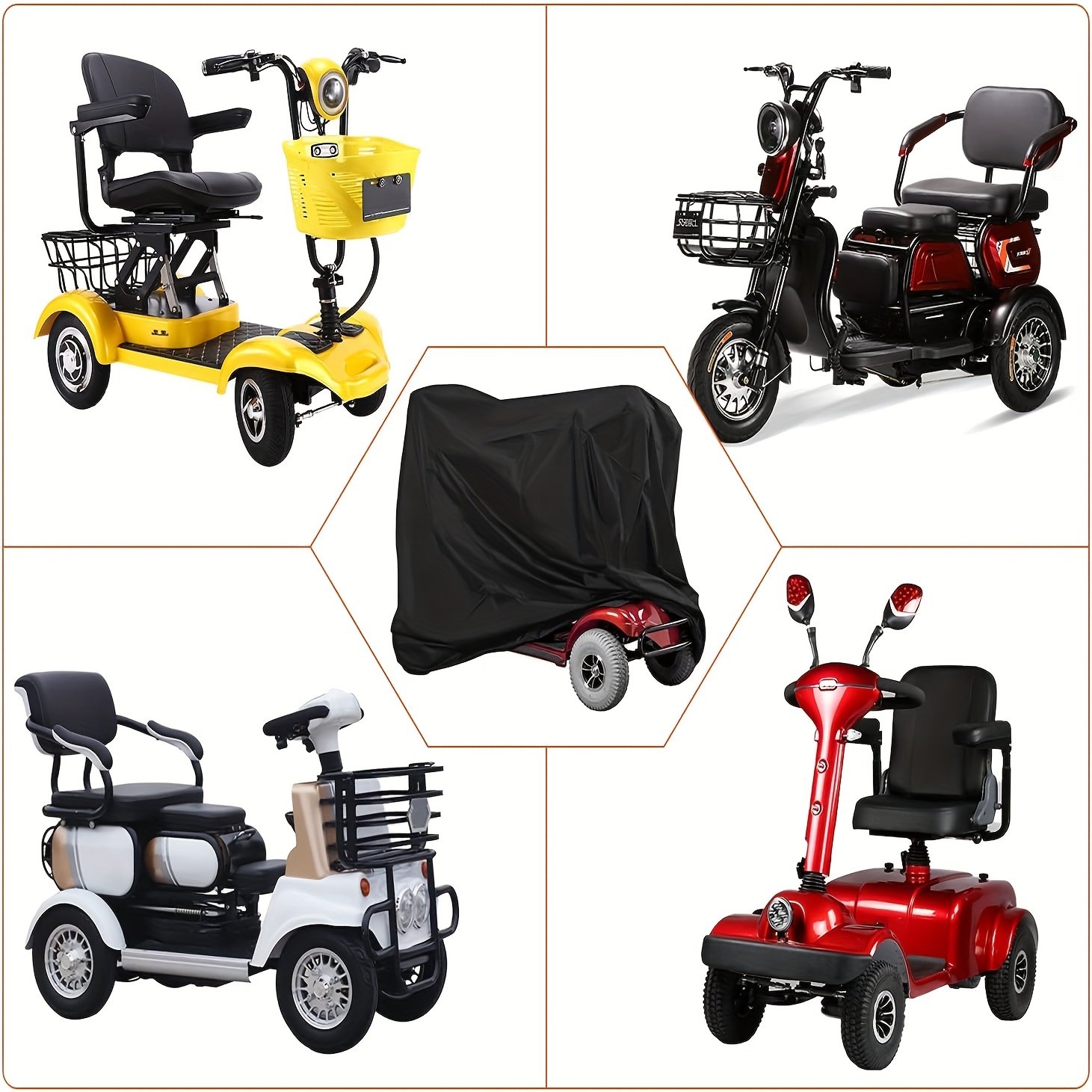 0ec42652-9f0e-424f-bb66-c8b3f2de874d.jpg Mobility Scooter Cover with Storage Bag, 420D Oxford Fabric Mobility Scooter Accessories for 3&4 Wheels Mobility Scooter, Protects Your Scooter - Image 1