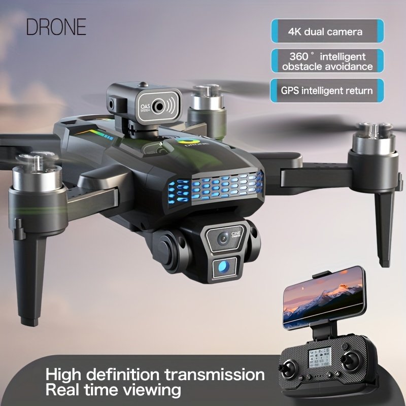 11367c41-4425-4010-8766-33517b972007.jpg SEREE GPS Drone with 4K Camera, Aerial Camera with Dual WIFI, Long Range GPS Quadcopter for Beginners, Optical Streaming, 5G Transmission, Foldable Design, Brushless Motors, Gesture Photo Taking, Auto Home And Follow Me, Includes 3 Batteries And Carrying Case, Perfect Gift for Men, Recreational Drones|Fashion Drones |Precision Navigation, Mini Drone with Camera, Long Distance Drone, Long Distance Drones with Camera, Drone with Goggles, Drone Aerial Photography, Flying, - Image 1