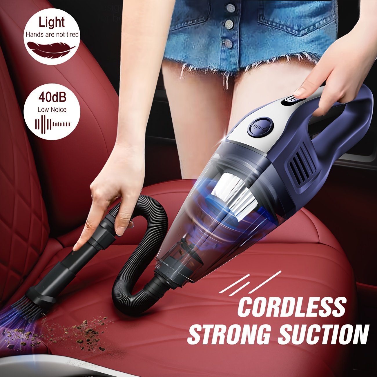 1292a495-9cc3-4edb-b984-8f7ca6b67dc8.jpg Portable Vacuum Cleaner Wireless Handheld Vacuum Cleaner for The Family Car, Powerful Suction USB Charging Mini Cleaning Vacuum Cleaner, Has A Variety Of Accessories, Suitable for The Car, Home, Office And Other Slit Tools, Car Vacuum Cleaner High Power, Cordless Handheld Vacuum, Vacuum Cleaner for Home Heavy Duty, Wet And Dry Vacuum Cleaner, Stick Vacuum Cleaner, Home Cleaning Tool, Office Cleaning, Compact Design, Lightweight Vacuum, Durable Construction, - Image 1