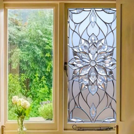 Bohemian Style PVC Window Film - Self-Adhesive, Private Life Protection for Home, Kitchen, Bathroom, Room, Balcony Decor, No Curtain Required, Plastic Material, 2mil Thick, Easy Installation, Modern Design, Selfadhesive Window Film