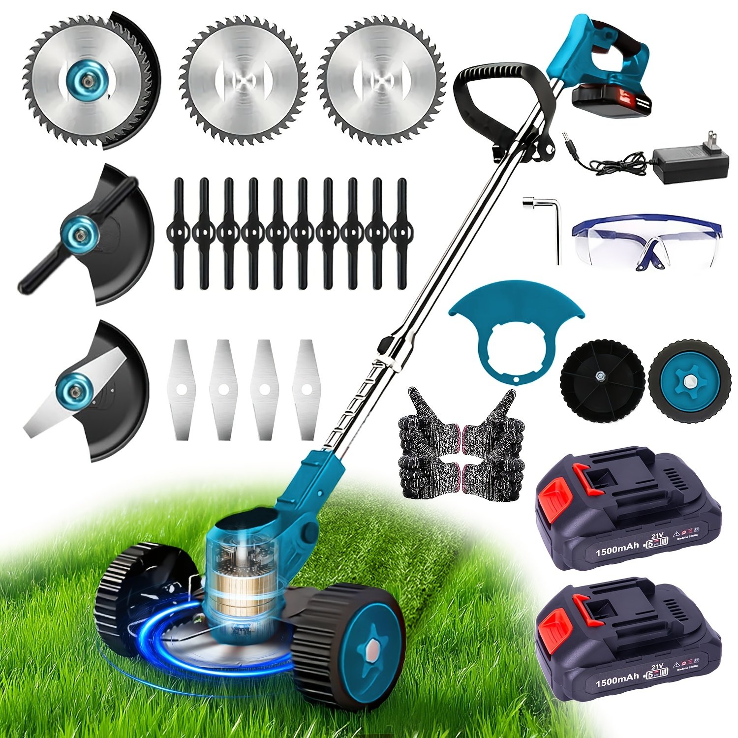 1354ab66-4e3b-49bd-814e-43cbdf0edb6e.jpg 29pcs Cordless Weed Wacker & Lawn Edger Trimmer with 2x6Ah Batteries - 21V 12-Inch Electric String Trimmer, Rechargeable Lithium-Ion, 110-240V US Plug, Durable Metal Construction for Garden, Yard, and Outdoor Care, Weed Wacker Cordless, Garden Maintenance, Ergonomic Handle, Robust Tool Design, Sturdy Construction, Yard Maintenance, Compact Design, Highperformance Tool, DIY Enthusiasts - Image 1