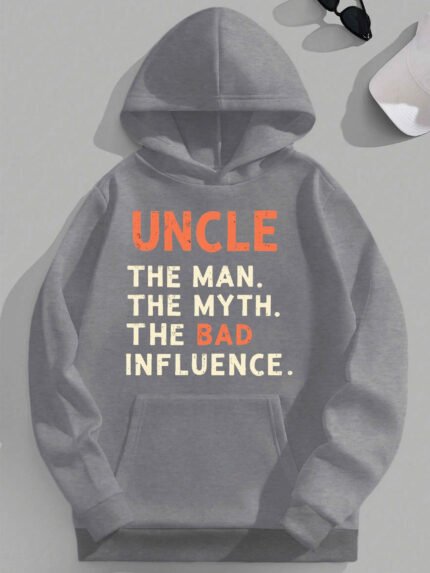 UNCLE THE MAN THE MYTH JPH-9 plus size men'S hooded sweatshirt