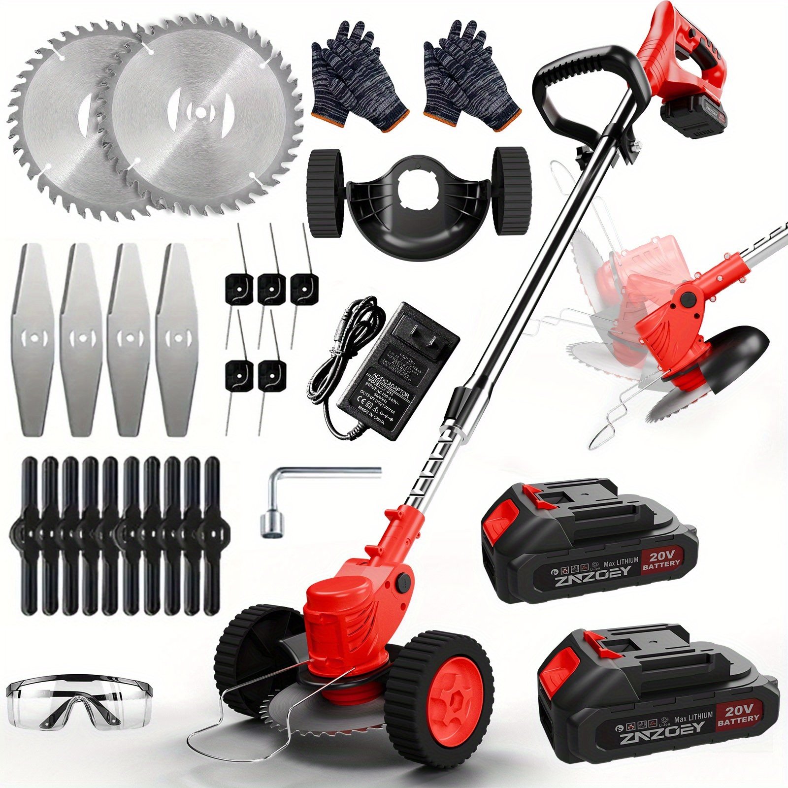 14eac600-0217-4993-82fe-630366fdd935.jpg Cordless Electric Lawn Mower Portable Cordless Weed Eater with 2 Large Capacity Batteries with 4 Different Blades Suitable for All Kinds Of Lawns Multi-Function Weed Cleaner Suitable for Yard Garden Best Gift for Father And Husband - Image 1