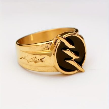 Neutral Retro Golden Lightning Ring, a charming and stylish jewelry piece suitable for daily wear or party occasions