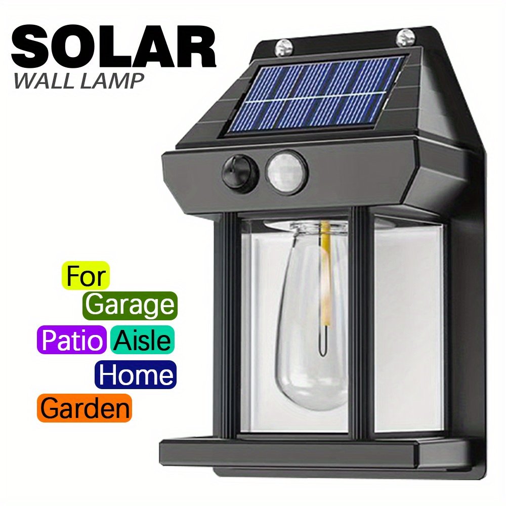 1700909861931-50b96f6fd03f43b7928da904d63904cc-goods.jpeg 1pc New Solar Tungsten Wall Lamp, 3 Modes, Outdoor Villa Garden Courtyard Waterproof Decoration Induction Lantern, Small Night Lamp, Courtyard Illumination, Garden Pathway Lamp, Induction Wall Lamp, Solar Wall Lantern, Minimalist Wall Lamp, Sleek Courtyard Light, Waterproof Craftsmanship, Target - Image 1
