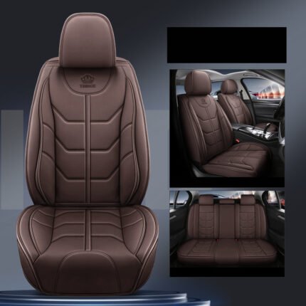 [Luxury PU Leather Seat Covers] Luxury PU Leather 5-Seater Car Seat Covers Set - Full-Surround Protection, Easy Maintenance, Universal Fit