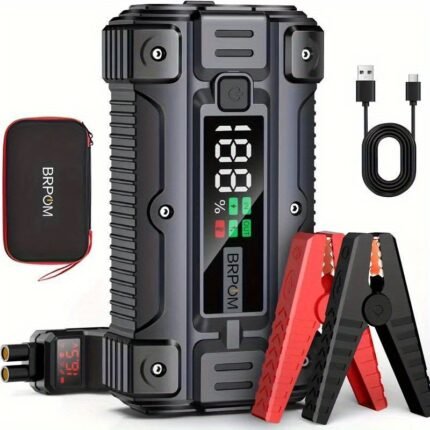 6000A Peak 26800mAh Heavy-Duty  Jump Starter with LED Display, 50-50A Fast, /DC/12V/24V/48V/36V Input, All Gas/Diesel Engine, Portable Power Bank, Smart Jump Cables & Quick Charger, 12V Auto Booster, Battery Charger, Emergency Power Bank for Cars, Trucks, SUVs, Boats, RVs, Heavy-Duty Battery Pack with -C Fast, & Design