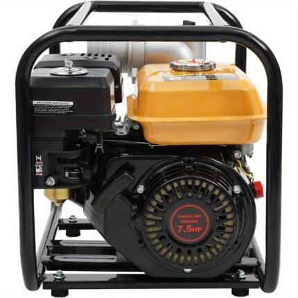 7.5HP High Flow Gasoline Water Pump, 3000W 264GPM, 4-Stroke Engine with Oil Alarm, Durable Aluminum Construction for Irrigation, Pool, Pond, and Gardening, Landscaping Tool | Portable Water Pump | Metallic Finish