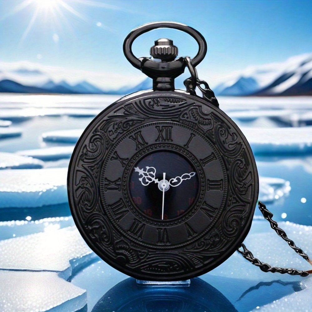 1721728027768-1daa58c500804754b9071603b9aa134f-goods.jpeg Vintage Charm Unisex Fashion Roman Number Quartz Steampunk Pocket Watch Women Man Necklace Pendant with Chain Gifts Christmas birthday present - Image 1