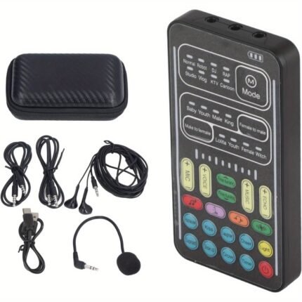 Handheld Voice Changer with 8 Different Sounds, 8 Built in Sound Effects, Surprise, High Device Compatibility, Small Size, Plug and Play (English Version)