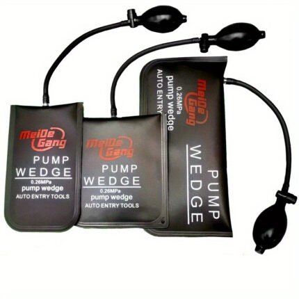 Adjustable Inflatable Car Safety Wedge Pump Lock Kit - Automatic Vehicle Positioning Tool, Featuring Black And Green Plastic Air Wedge Bags for Door And Window Installation, Essential Emergency Tool for Car Repairs And Travel, Non-Electric.