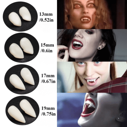 Halloween Vampire Fangs 4 Pairs - Resin Cosplay Teeth Props with Adhesive Gel for Costume Parties, Trick-or-Treat Gag, Carnival & Cosplay - Durable ABS Material, White, Ages 14+