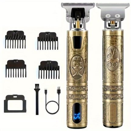 Electric Hair Clipper With LCD Display Vintage Oil Head Carving Hair Clipper, Hair Cutting Machine - Precision Trimming