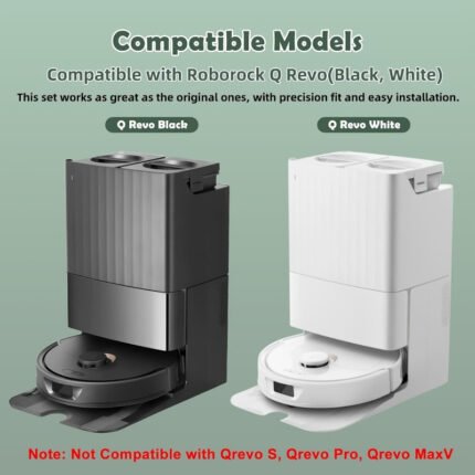 32pcs for Roborock Q Revo/ P10 Robot Vacuum Accessory Kit - Replacement Parts with 2 Main Brushes, 4 HEPA Filters, 8 Side Brushes, 8 Mop Pads, 8 Dust Bags 2 Tool for Efficient Home Cleaning Maintenance