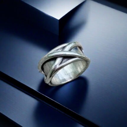 Simple and Powerful Ring with Embossed Pattern