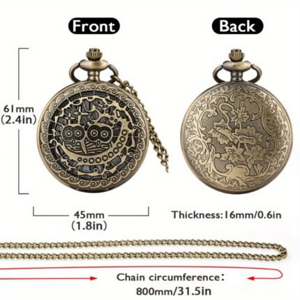 1pc Retro Owl Hollow-Out Design Quartz Pocket Watch Necklace - Adjustable Chain, Vintage Bronze Finish, Handcrafted Detailing - Unique Christmas, Birthday & New Year Gift for Women, Owl Necklace, Novelty Accessory, Intricate Patterns, Detailed Craftsmanship