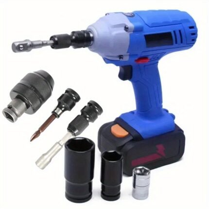 Impact Grade Socket Wrench Adapter Set, 1/2" Square Drive to 1/4" Hex Shank Converter, Mechanical Operation, Tool-Free Power Supply, Durable Construction - 1set