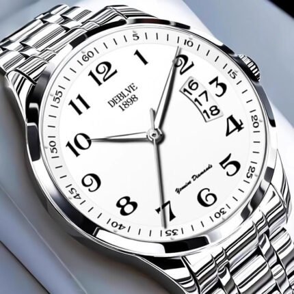 Men's Luxury Watch - Elegant Face with Luminous Hands, Stainless Steel Band & Case, Date Display - Ideal Gift for Business Professionals, Luxury Watch