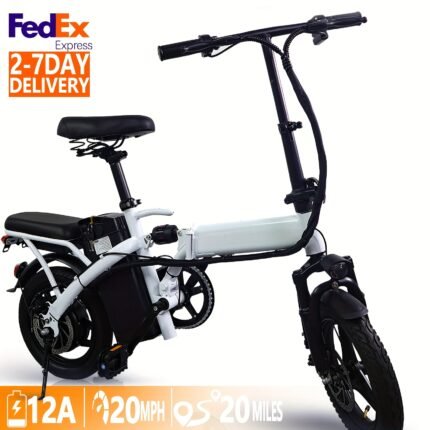 Fast Speed Folding Electric Bike] Folding Electric Bike - Powerful Motor, Fast Speed, 14-inch Tires, Commuter-friendly, Light Weight, Long-lasting Battery