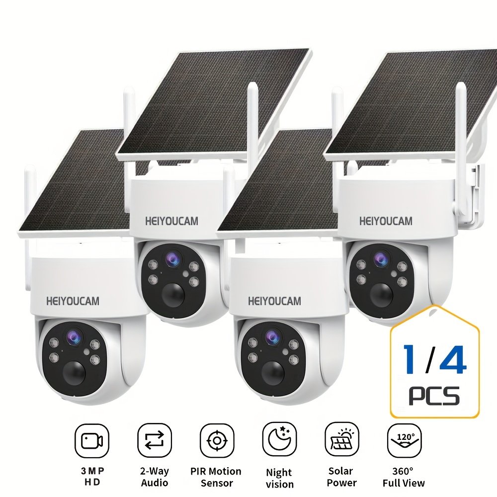19e0a143-7025-4e18-bad7-f15068049939-1.jpg 3MP Security Camera Outdoor-Solar Security Cameras Wireless Outdoor With 360° View, Smart Siren, Spotlights, 3MP HD Color Night Vision, AI Human Detection, 2-Way Talk, Human Tracking, Waterproof, Weatherproof - Image 1