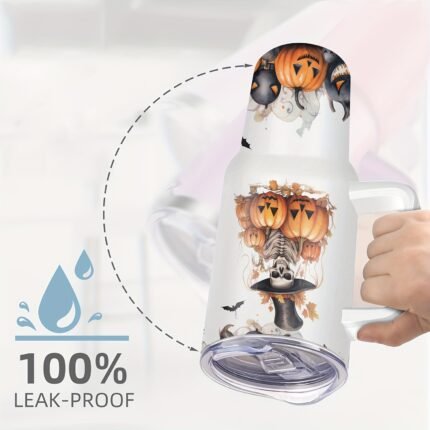 40oz Stainless Steel Tumbler with Lid - Double Wall Vacuum Insulated, Skull Print Travel Mug for Halloween & More - Perfect Gift for Family, Friends, Women, Mom, Sisters, Teachers, Coworkers, Christmas Gifts, Thanksgiving Gifts, HSDIOKL