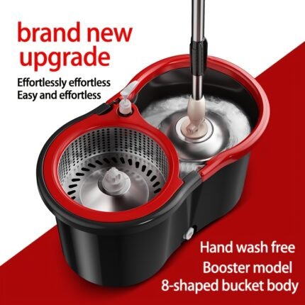 Mop Bucket Set, Spin Mop And Bucket With Wringing System, Bathroom Mop Bucket, 360° Spin Mop System With 4 Ultra-Fine Fiber Mop Replacement Heads, Suitable For Living Room, Bedroom, Kitchen, For Hardwood Tile Marble Floors