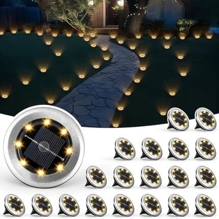 8pcs Of Outdoor Solar Buried Lights, 8 LED Buried Lights Solar Outdoor Lights IP44 Solar Garden Lights, Suitable for Path, Yard, Lawn, Driveway Buried Lights