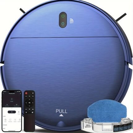 Robot Vacuum And Mop Combo, 2in 1 Mopping Robot Vacuum Cleaner with Schedule, Wi-Fi/Voice/App, 2300Pa Suction, Self-Charging Robotic Vacuum, Slim, Ideal for Hard Floor, Pet Hair, Low Pile Carpet