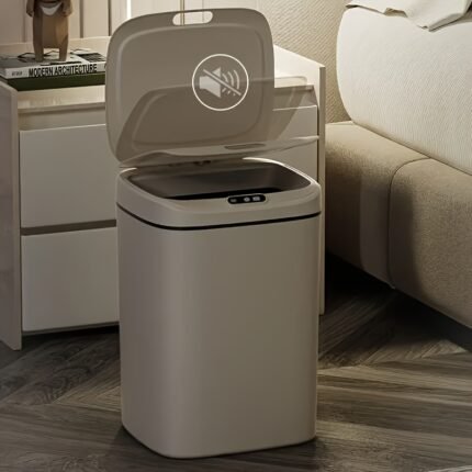 Compact 3.69 Gallon Smart Trash Can with Motion Sensor, Battery-Powered, AntiFingerprint & Quiet Cover - Perfect for Kitchens, Offices, Bathrooms & Bedrooms - Ideal Gift for Christmas, Thanksgiving, New Year