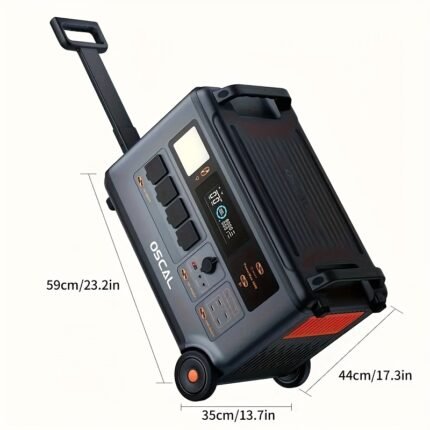 OSCAL PowerMax 3600 (Surge 6000W) Portable Power Station, 3600Wh LiFePO4 Expandable Solar Generator with 4xAC Outlets, 1.2H Full Charge, 10ms UPS for Home Emergency, Outdoor Camping, Road Trips