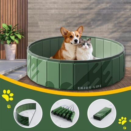 Foldable Dog Cooling Bathtub - Portable Pet Pool for Outdoor Fun, Easy Setup, Durable & Safe for Dogs, Perfect for Summer Playtime Bathtub for dogs